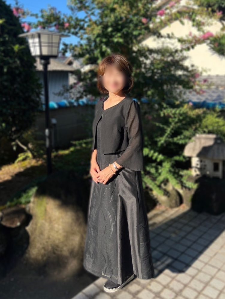 絽の黒紋付からドレスへ after写真